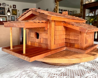 Handcrafted Wooden Rustic Cabin Birdhouse