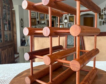 Dänisches Vintage Teak Holz Weinregal - Richard Nissen Langaa Denmark - MCM Weinregal