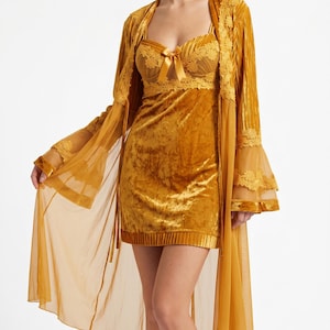 boho dress h&m Mustard Yellow See Through Golden Mustard Yellow Sheer Lined Tunic Top Dress W Boho H En M Maxi