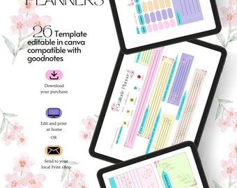 Personal planners (weekly, monthly and annual) editable planner in Canva / Undate / Prints