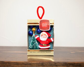 Shiny Brite Christmas Shadow Box Diorama Ornament