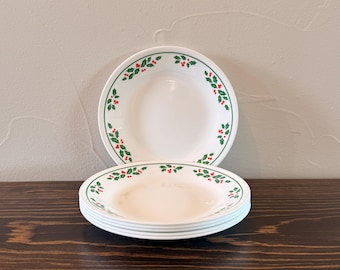 Vintage Corelle Winter Holly Christmas Plates