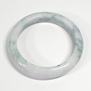 Jadeite Green Gray White Bangle Bracelet 67mm 98.4g