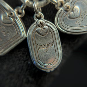 Brighton Silverplate Charm Keychain Floral Enamel Heart Purse Charm image 5