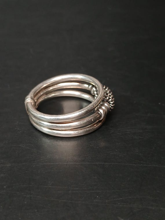 Sterling Silver .925 Three-Band Solid Ring – Size… - image 11