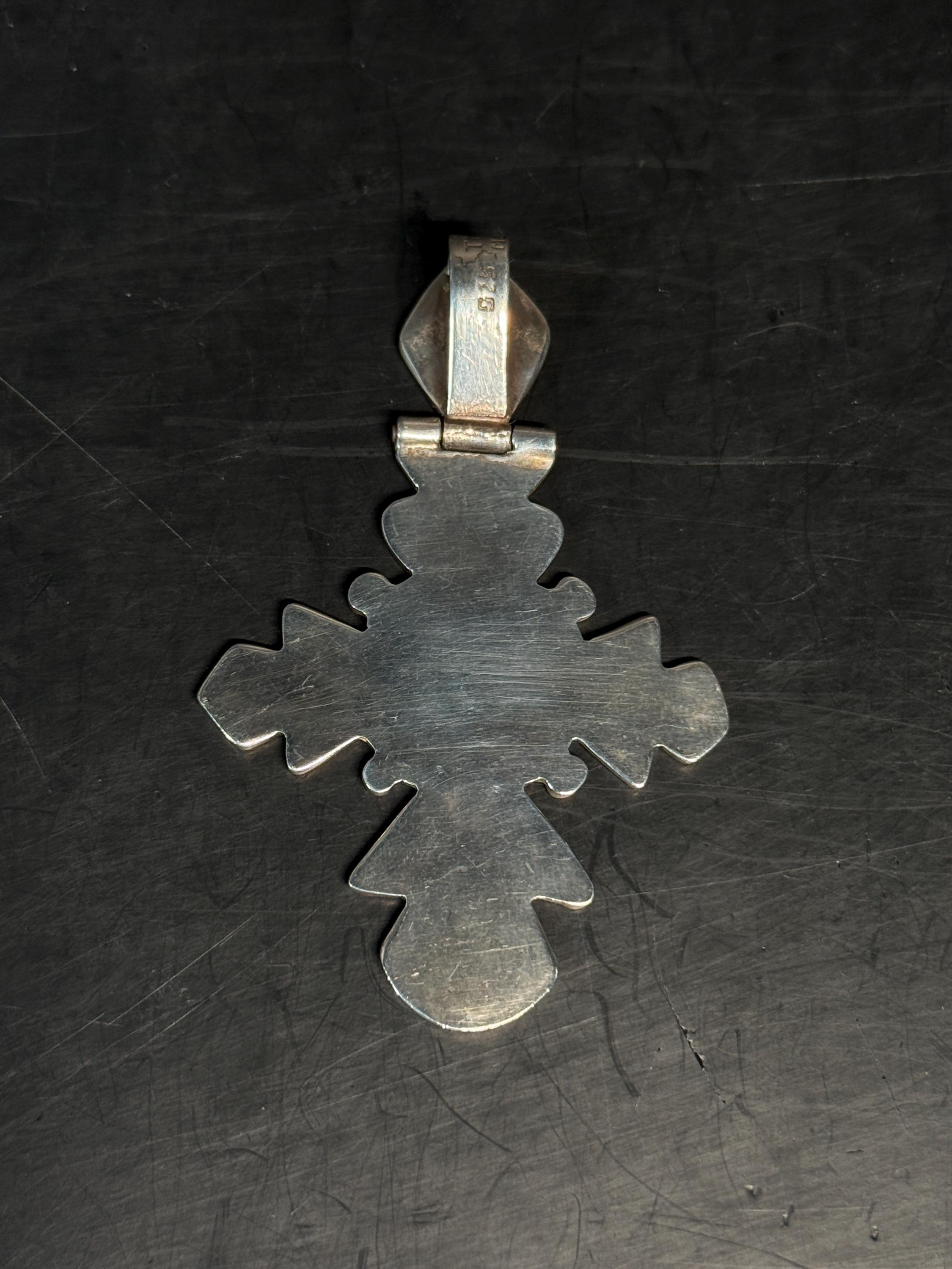 Taxco Heavy Sterling Silver Cross Pendant TM-11 Chunky Swivel Bail - Etsy