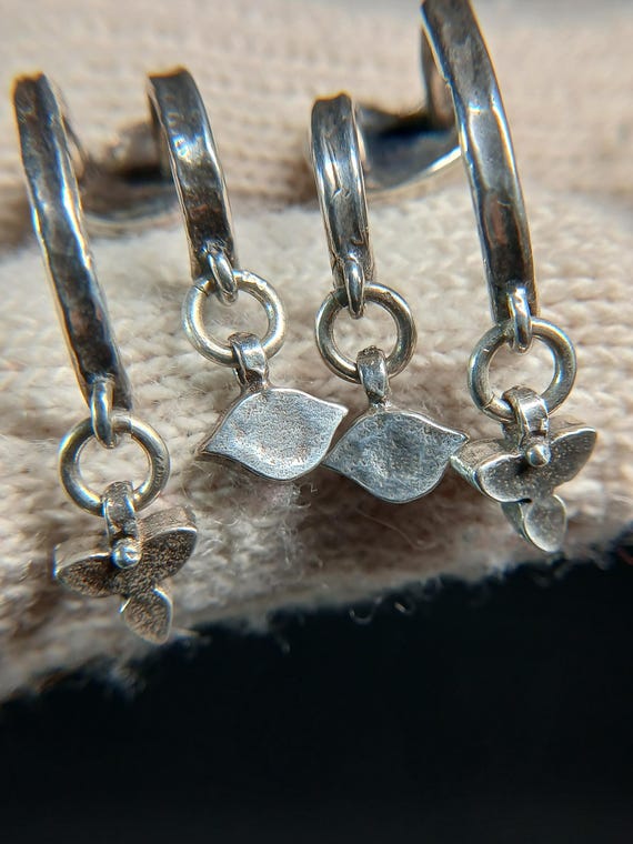 Sterling Silver Double Charm Dangle Earrings Mode… - image 14