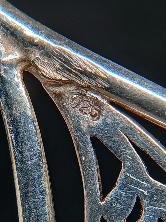 Sterling Silver Leaf Scroll Pendant Necklace 20" … - image 2