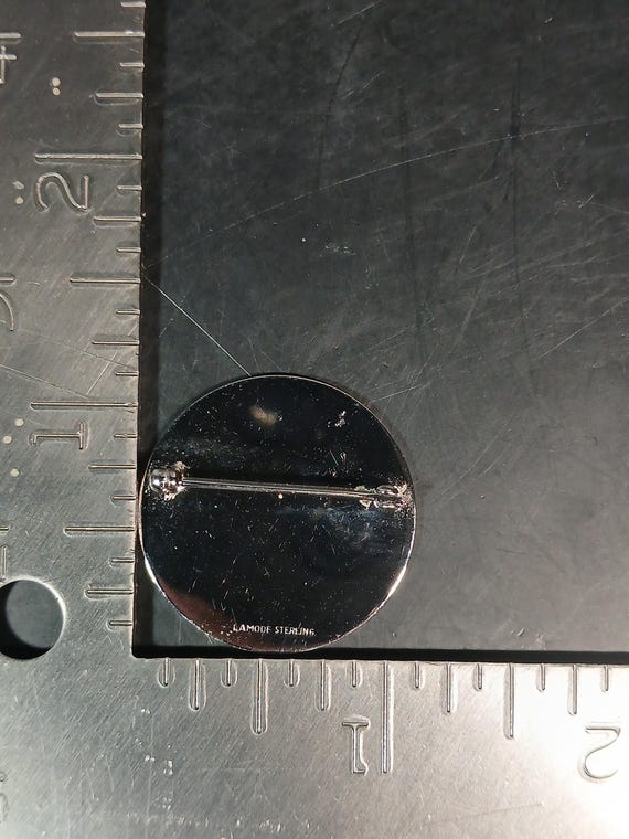 Sterling Silver .925 Lamode Monogram Circle Brooc… - image 4