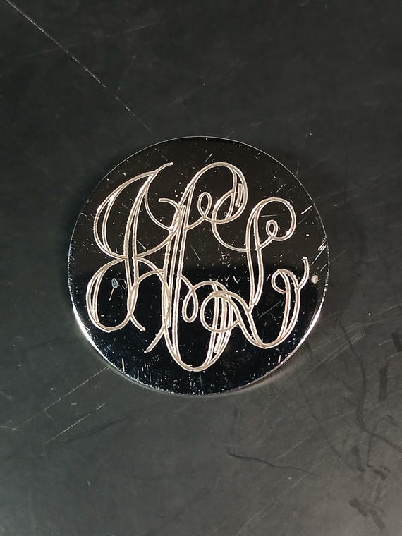 Sterling Silver .925 Lamode Monogram Circle Brooc… - image 1
