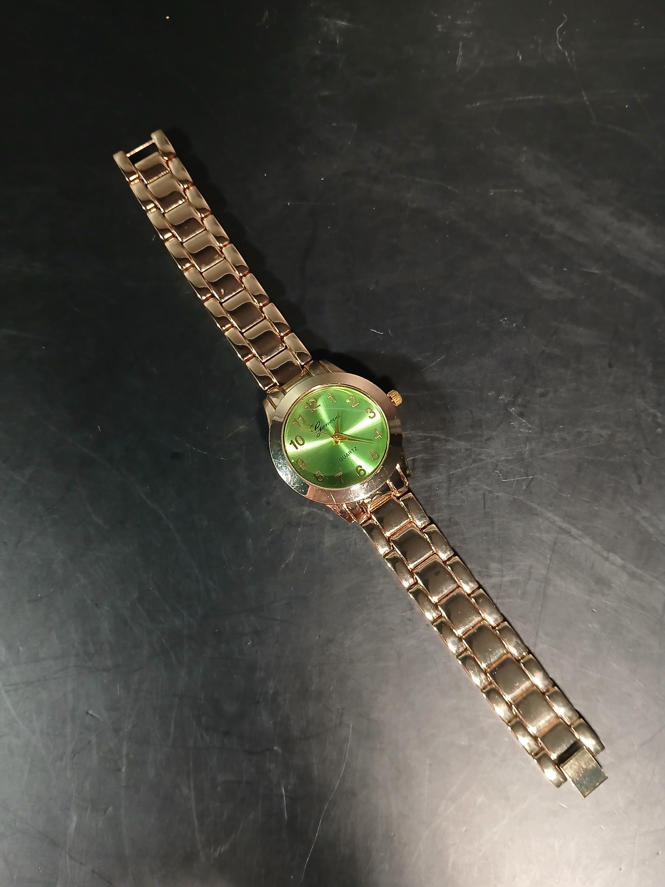 Green Geneva Wrist Watch - Etsy
