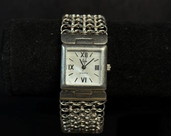 Sterling Silver Aria Quartz Watch Woven Link Band
