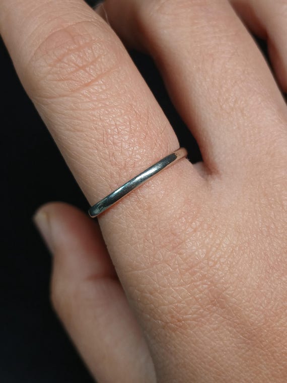 Sterling Silver .925 Thin Stackable Band Ring PZ … - image 3