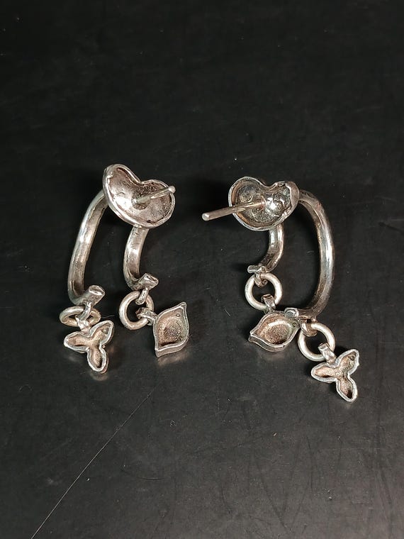 Sterling Silver Double Charm Dangle Earrings Mode… - image 10