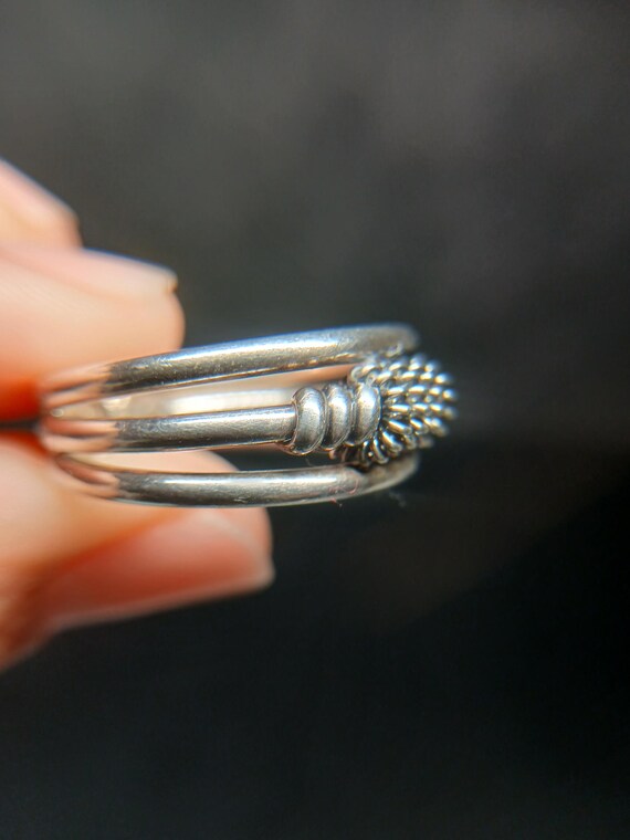 Sterling Silver .925 Three-Band Solid Ring – Size… - image 8