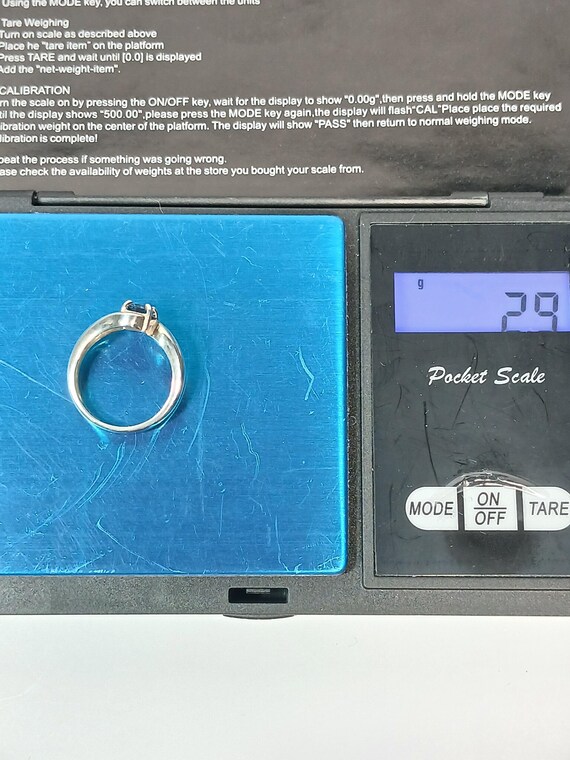 Sterling Silver Blue Quartz Stackable Ring Size 6… - image 4