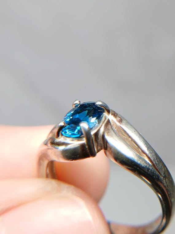 Sterling Silver Blue Quartz Stackable Ring Size 6… - image 19