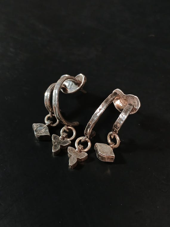 Sterling Silver Double Charm Dangle Earrings Mode… - image 8