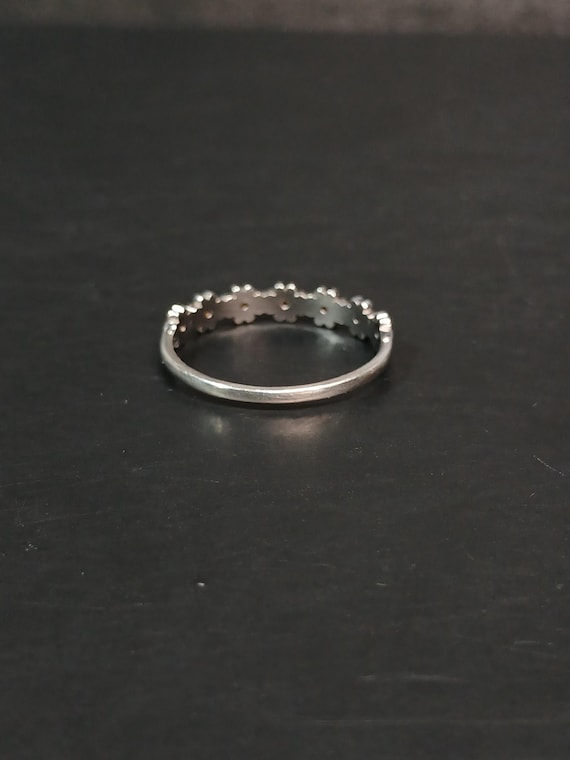 Sterling Silver Daisy Stackable Ring with Orange … - image 13