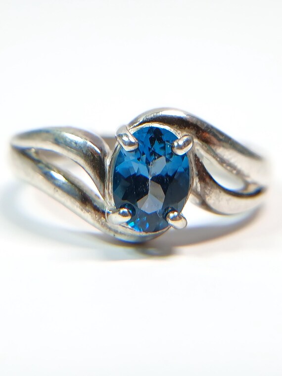 Sterling Silver Blue Quartz Stackable Ring Size 6… - image 17