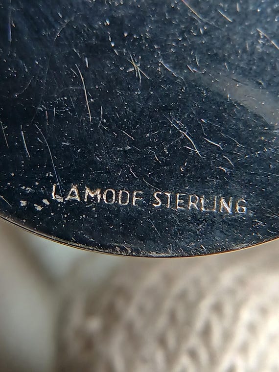 Sterling Silver .925 Lamode Monogram Circle Brooc… - image 3