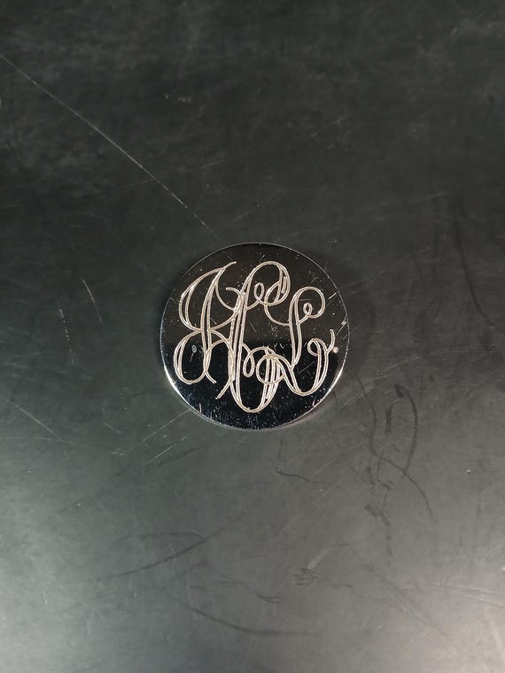 Sterling Silver .925 Lamode Monogram Circle Brooc… - image 6