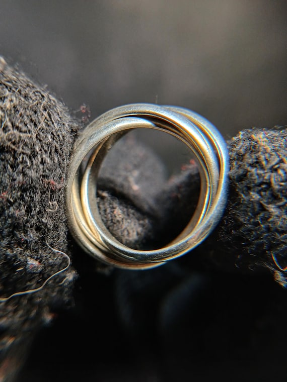 925 Sterling Silver Rolling Ring Interlocking Ban… - image 11