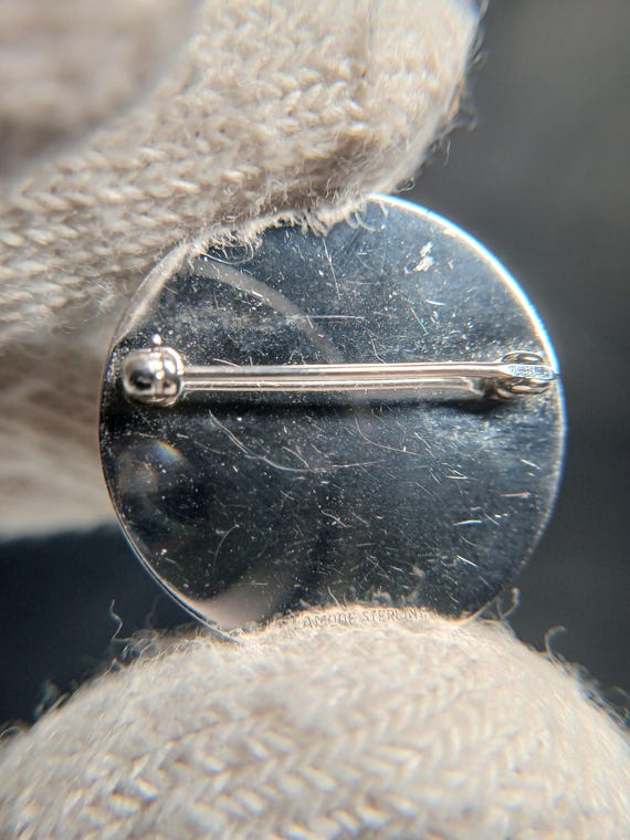 Sterling Silver .925 Lamode Monogram Circle Brooc… - image 14