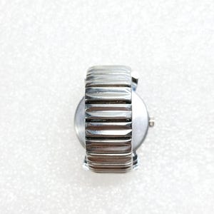 Vintage Le Baron Quartz Watch Ring Silver Tone Stretch Band Size 8 image 15