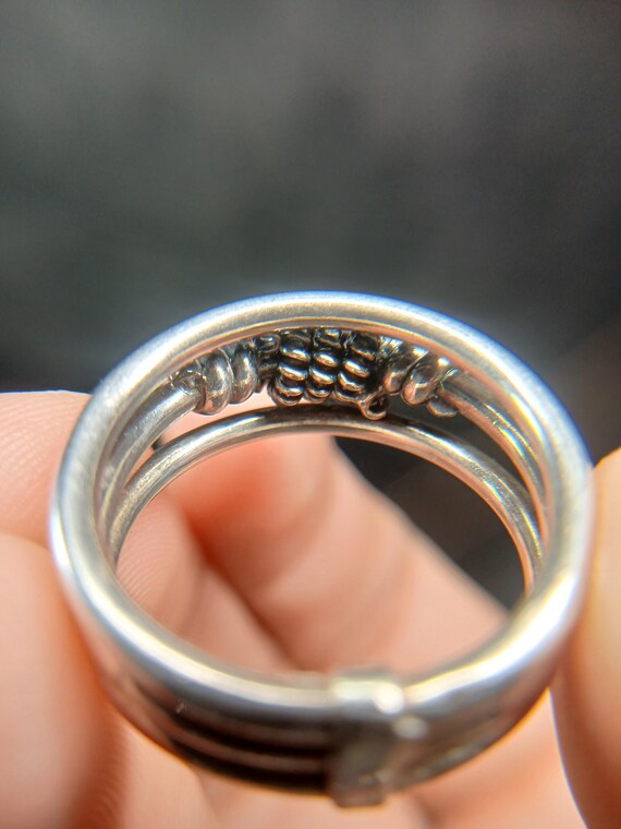 Sterling Silver .925 Three-Band Solid Ring – Size… - image 13