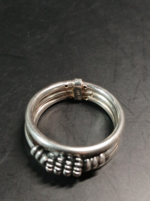 Sterling Silver .925 Three-Band Solid Ring – Size… - image 16