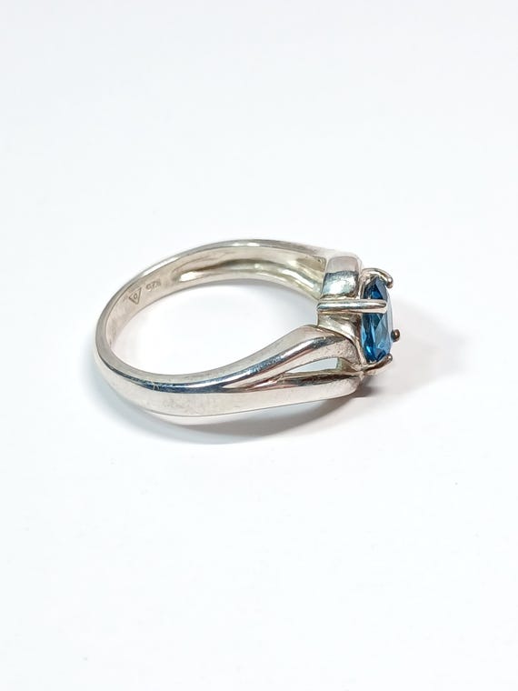 Sterling Silver Blue Quartz Stackable Ring Size 6… - image 14