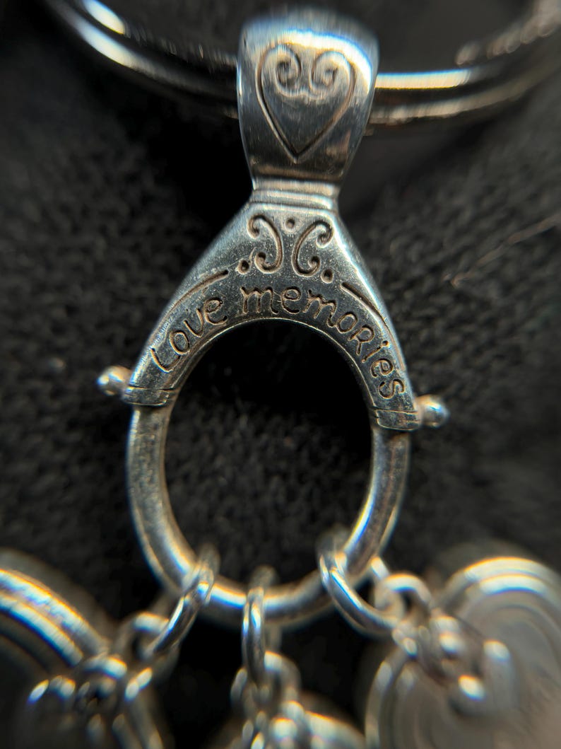 Brighton Silverplate Charm Keychain Floral Enamel Heart Purse Charm image 15