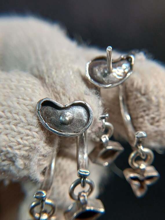 Sterling Silver Double Charm Dangle Earrings Mode… - image 16