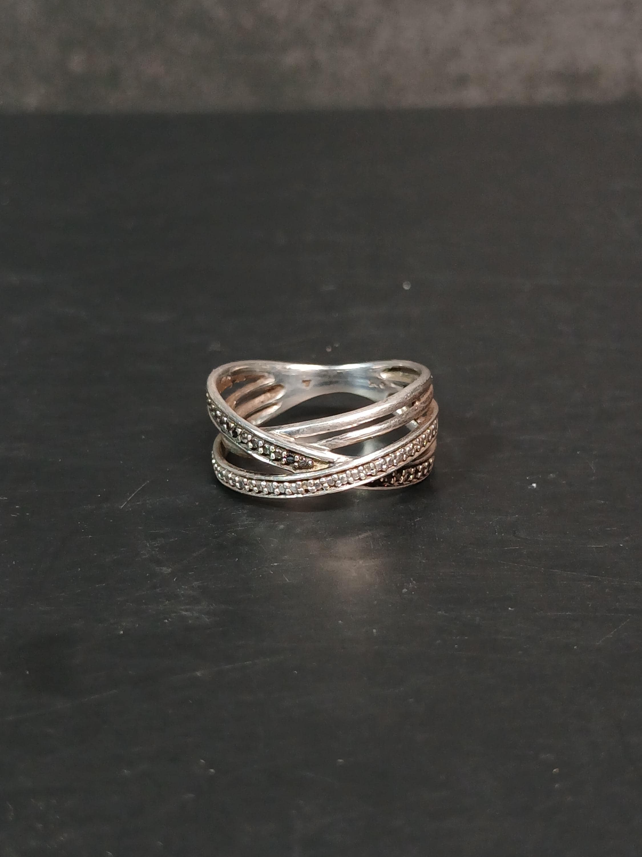 Sterling Silver 925 Crossover Band Ring Size 6.5 - Etsy