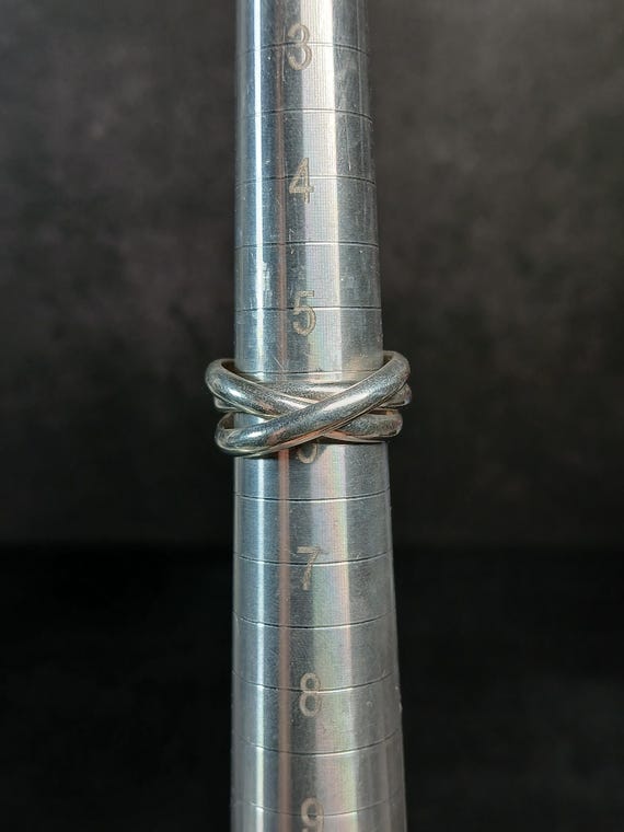 925 Sterling Silver Rolling Ring Interlocking Ban… - image 4