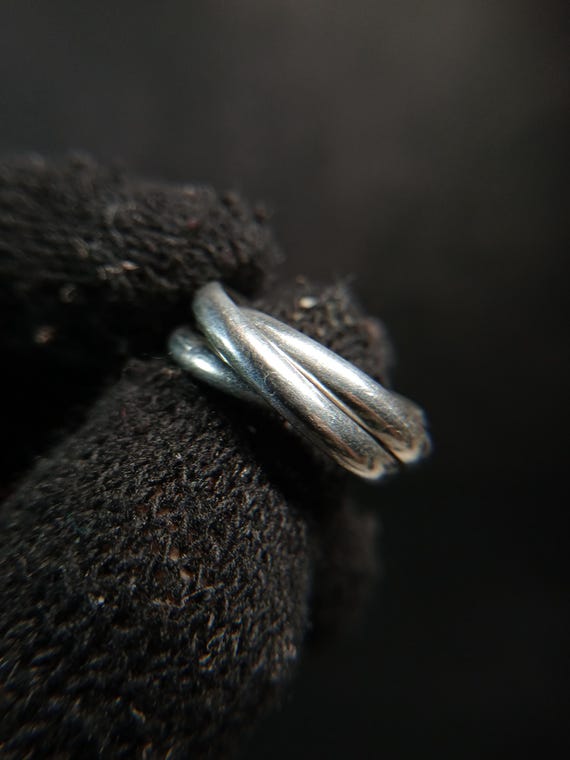 925 Sterling Silver Rolling Ring Interlocking Ban… - image 10