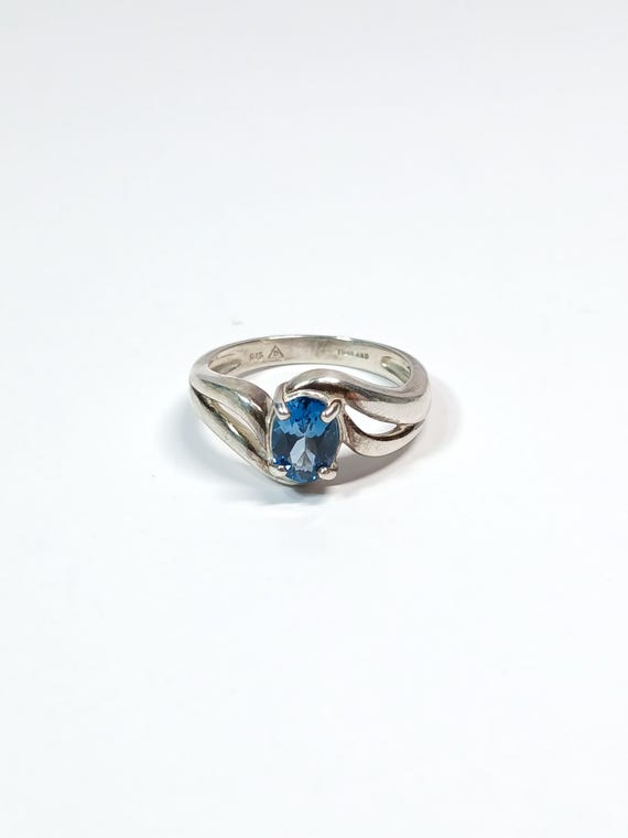 Sterling Silver Blue Quartz Stackable Ring Size 6… - image 11