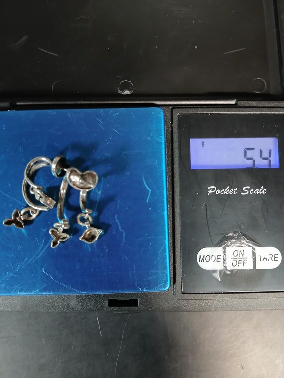 Sterling Silver Double Charm Dangle Earrings Mode… - image 3