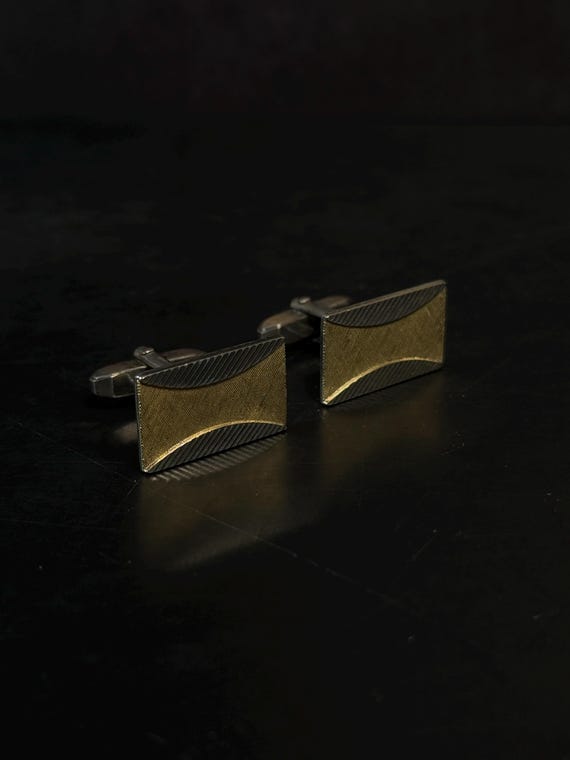 Vintage ROWI Rodi Wienenberger Gold Silver Modernist Cufflinks Germany View 6