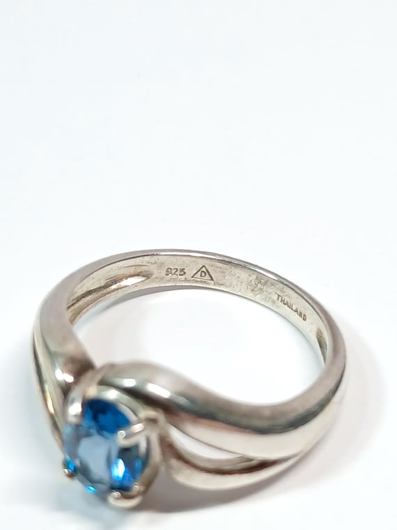 Sterling Silver Blue Quartz Stackable Ring Size 6… - image 16