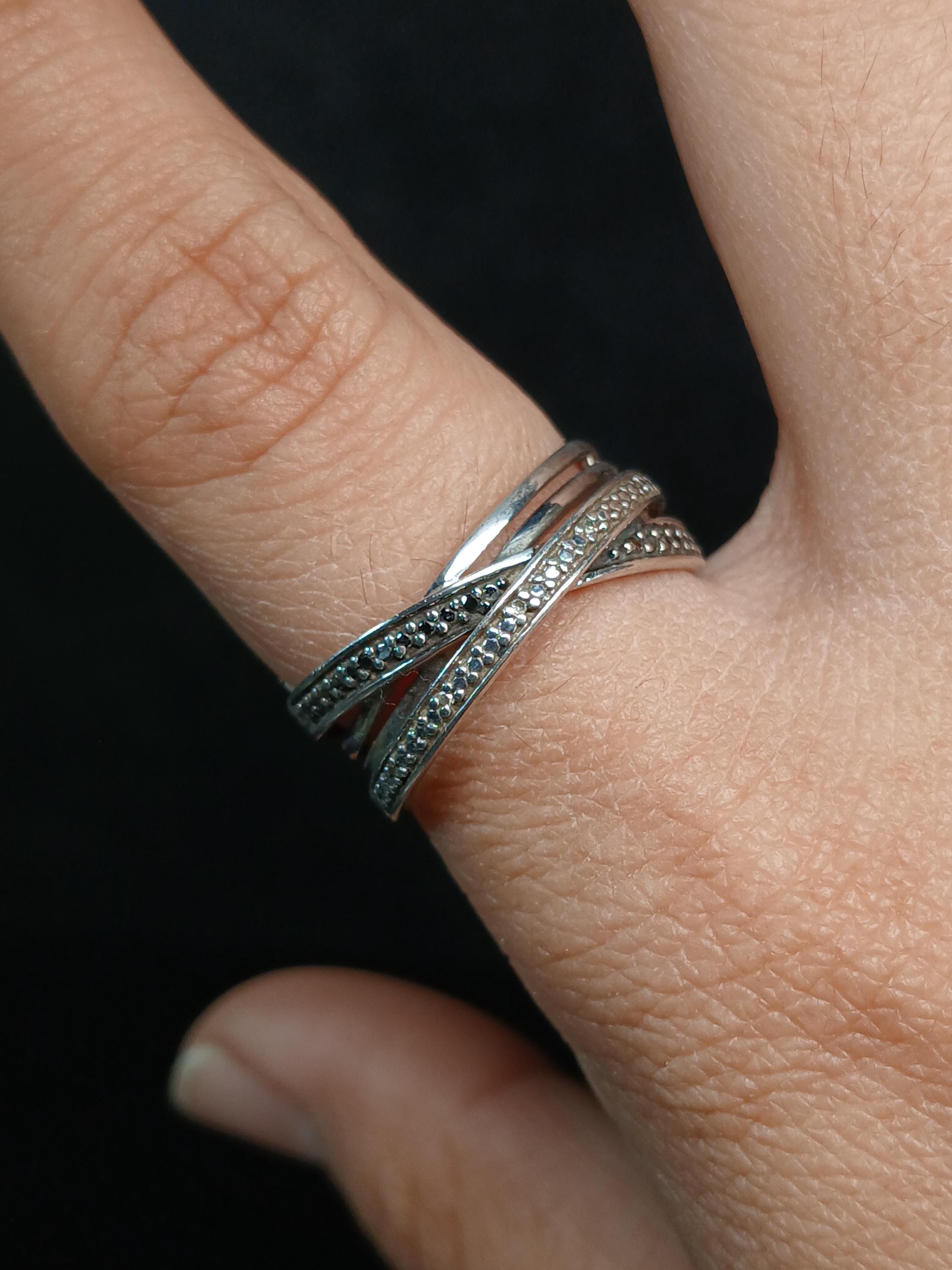 Sterling Silver 925 Crossover Band Ring Size 6.5 - Etsy