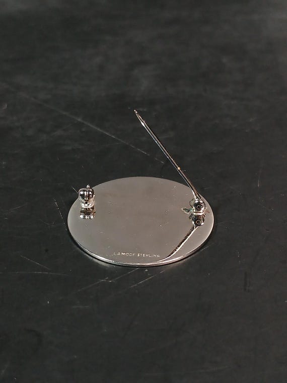 Sterling Silver .925 Lamode Monogram Circle Brooc… - image 13