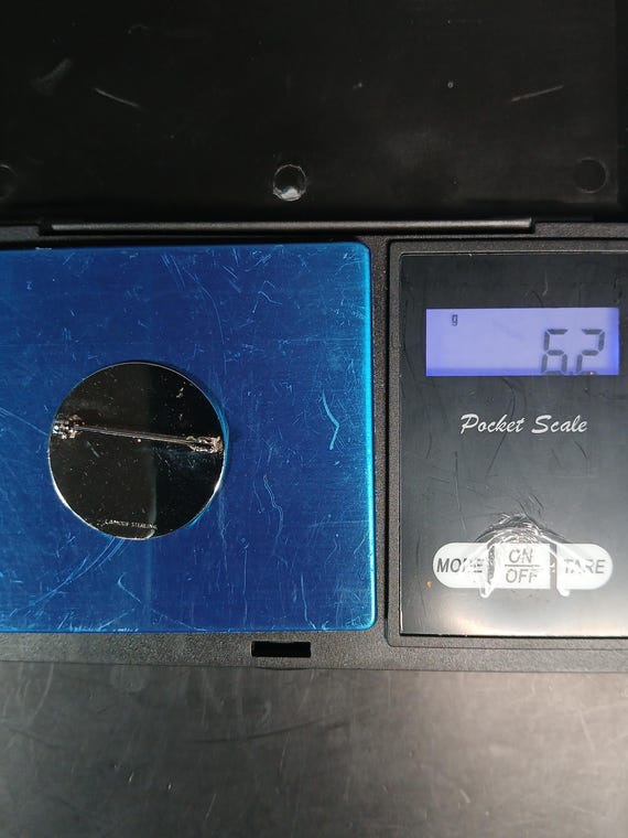 Sterling Silver .925 Lamode Monogram Circle Brooc… - image 5