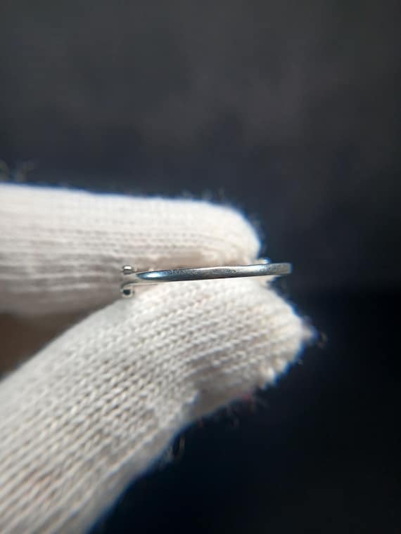 Sterling Silver Daisy Stackable Ring with Orange … - image 14