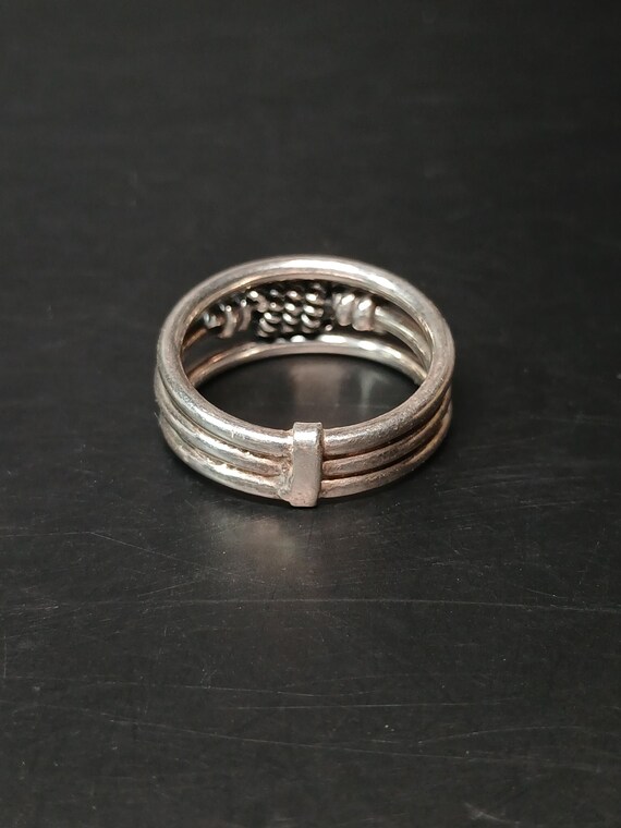 Sterling Silver .925 Three-Band Solid Ring – Size… - image 12