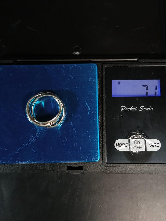 925 Sterling Silver Rolling Ring Interlocking Ban… - image 3