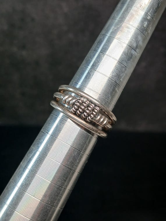 Sterling Silver .925 Three-Band Solid Ring – Size… - image 20