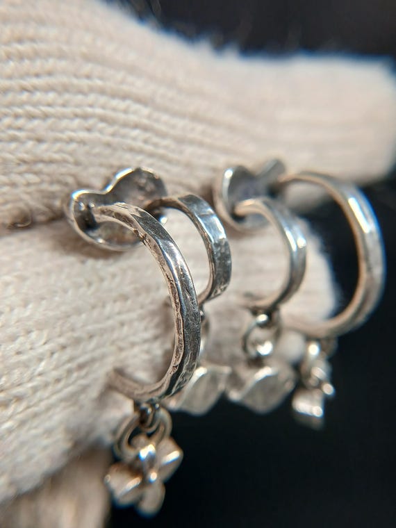 Sterling Silver Double Charm Dangle Earrings Mode… - image 15