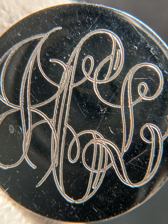 Sterling Silver .925 Lamode Monogram Circle Brooc… - image 2